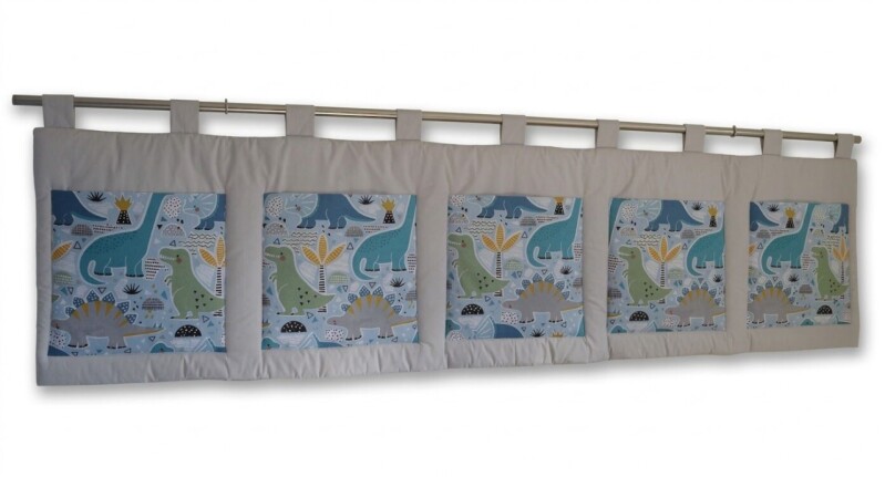 Velký kapsář na zeď 200x50 cm dinosauři na šedé